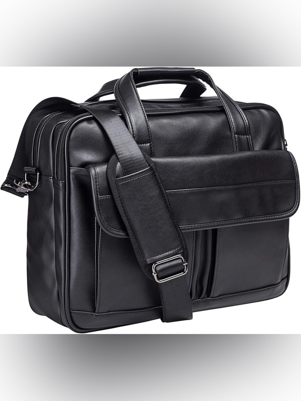 seyfocnia Men's Business Travel Briefcase Leather Handmade Messenger Bags Laptop